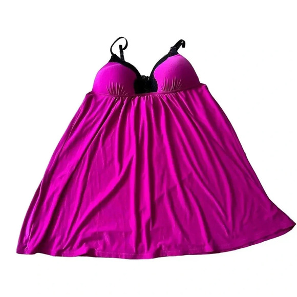 In Bloom Women's Floral Lace Babydoll Mini Slip Dress Size L Multicolor - Picture 1 of 6